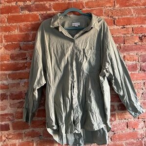 Ava & Viv Green Casual Button Down Shirt